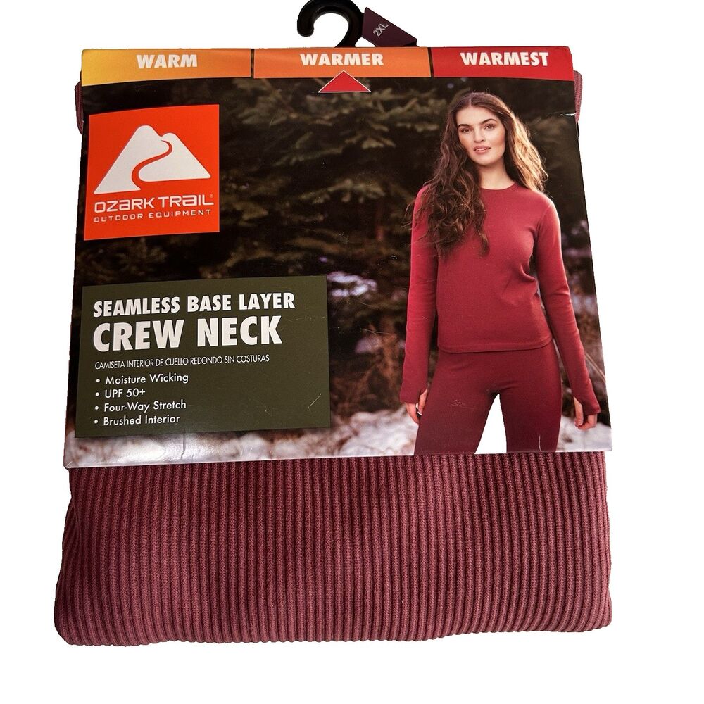 New Ozark Trail Warmer Womens Base Layer Legging Size XXL Burgandy Ribbed Knit
